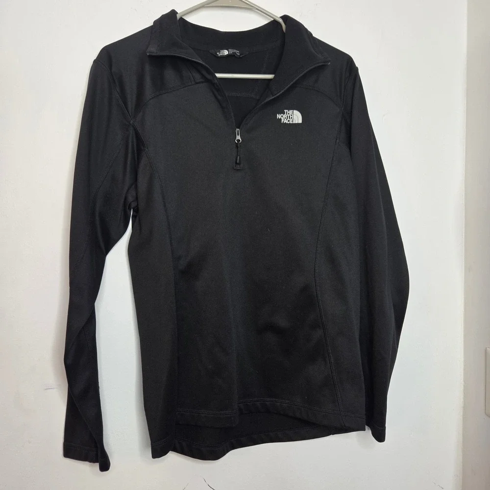 The North Face Mens Black Quarter Zip Pullover Fleece Sweatshirt Size Small